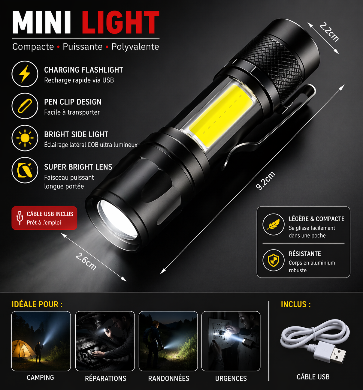 Lampe torche Luminova professionnelle